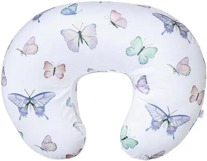 iEvolve Minky Nursing Pillow Cover Breast Feeding Pillow Cover Slipcover U Shape for Baby Boy Girl,Cover Only(Butterfly) - Image 1